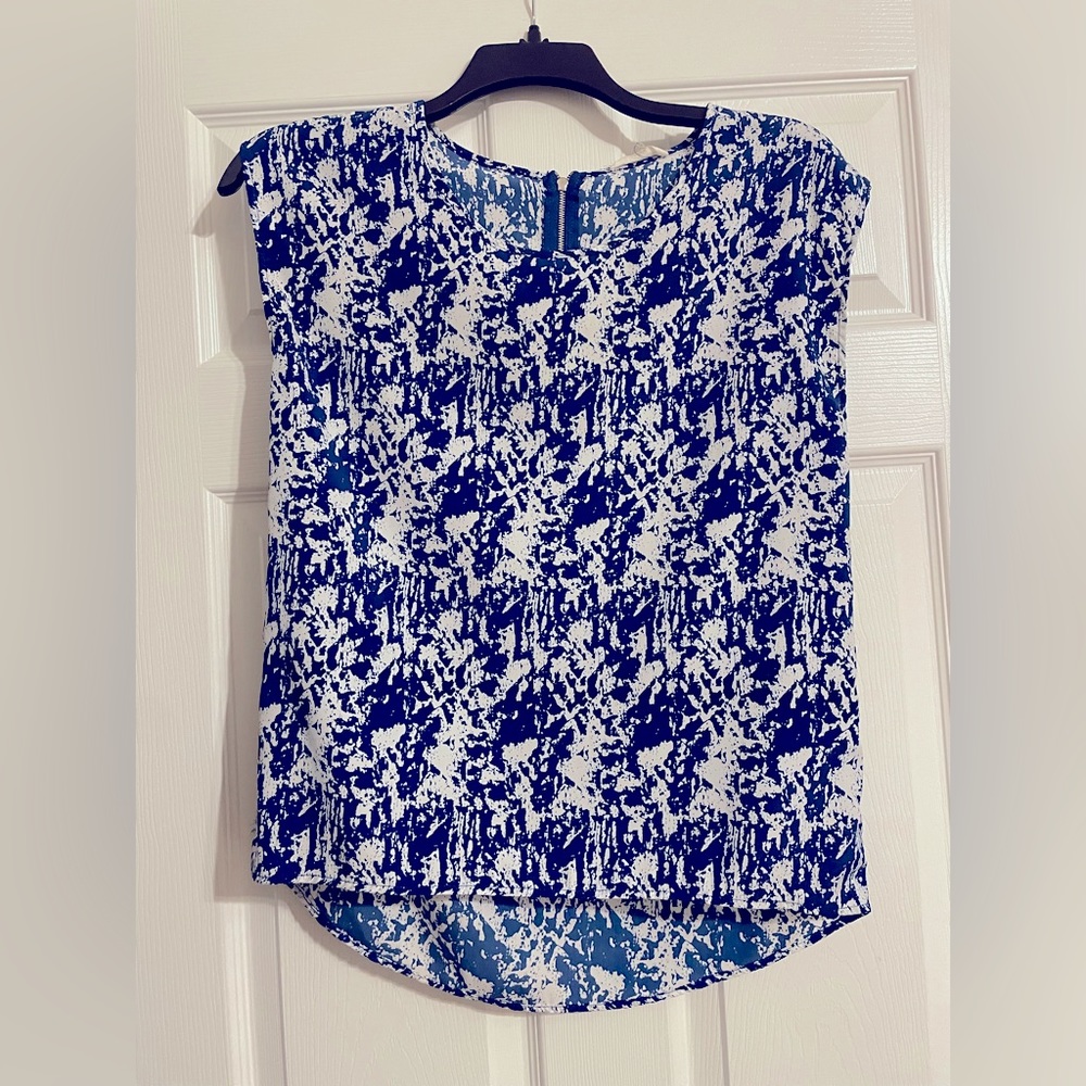 Navy Patterned Blouse